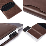 Charger l'image dans la galerie, porte cartes rfid smart en cuir de haute qualité de couleur marron