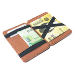 Charger l'image dans la galerie, porte cartes en cuir pleine fleurs avec attache à billet