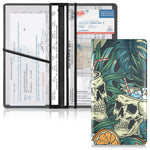 Charger l'image dans la galerie, Porte carte grise en cuir avec un design de tête de mort