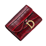 Charger l'image dans la galerie, Porte cartes en cuir pour femme de couleur rouge