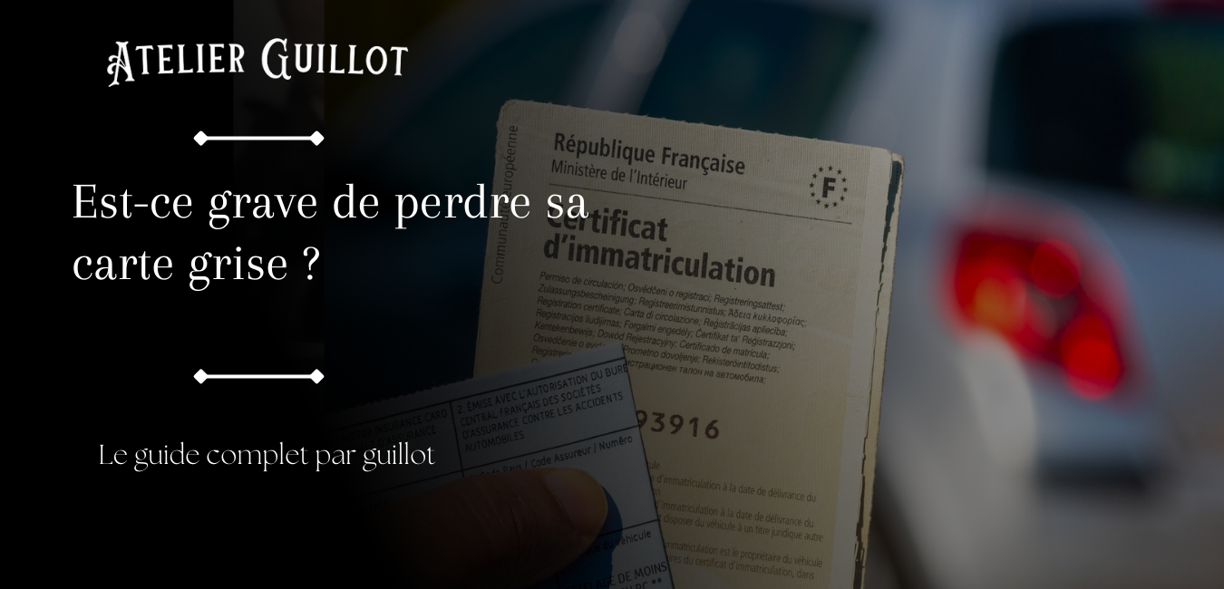 Est-ce grave de perdre sa carte grise ?