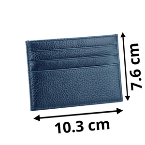 taille d'un porte cartes pour femme de couleur bleu