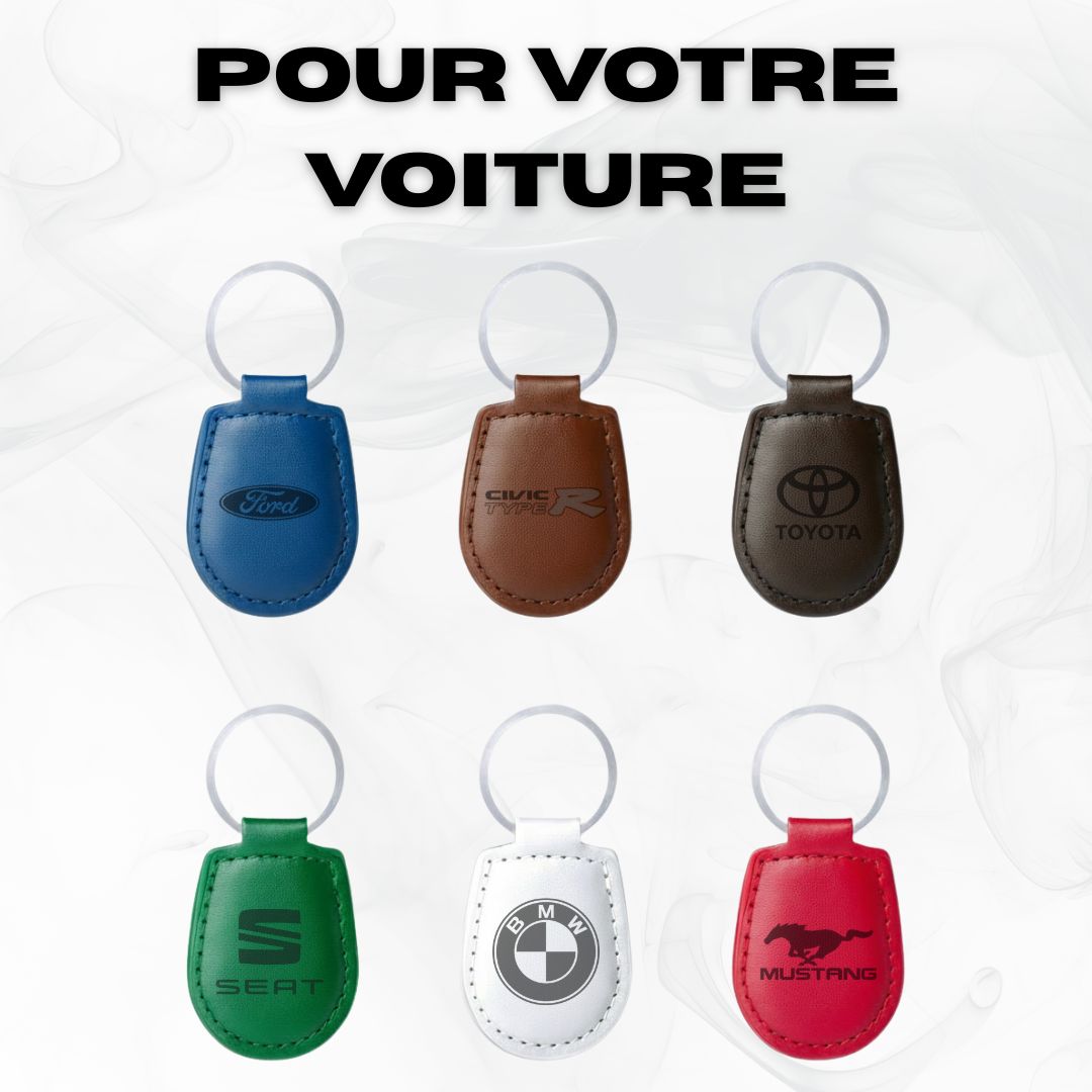Porte-clé voiture personnalisé simili cuir gravure laser – Atelier Guillot