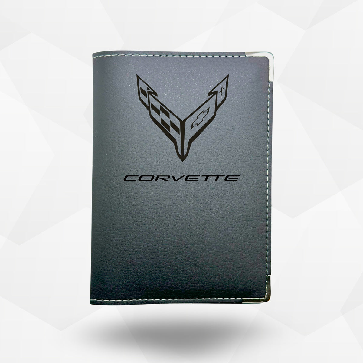Porte carte grise Corvette – étui simili cuir gravure laser Atelier Guillot