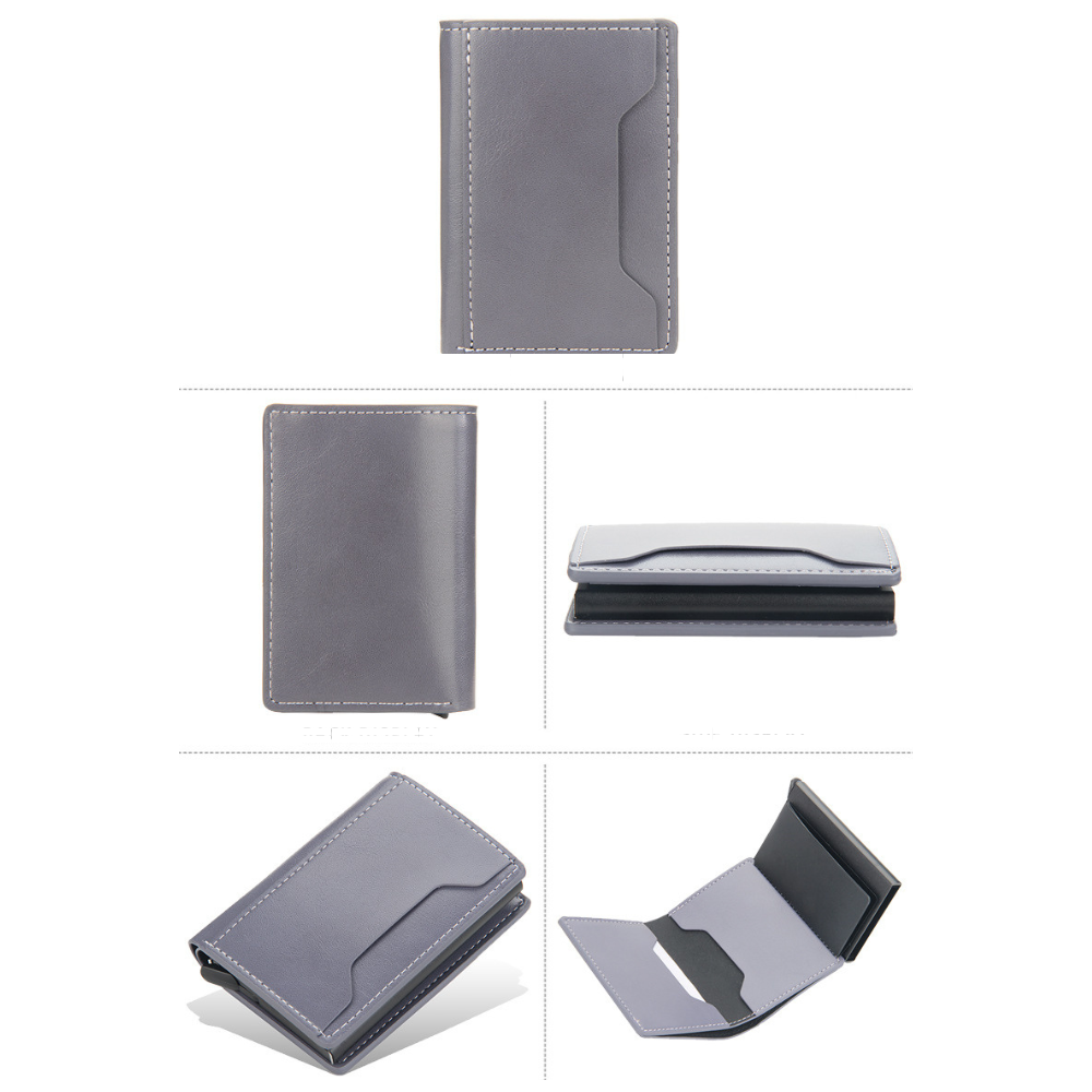 porte cartes rfid de couleur avec de multiples emplacements pour cartes , billets et reçus avec des surpiqure blanche