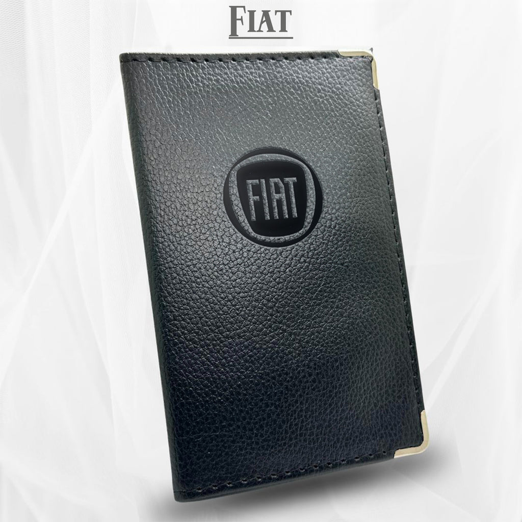 Porte carte grise Fiat de couleur noir