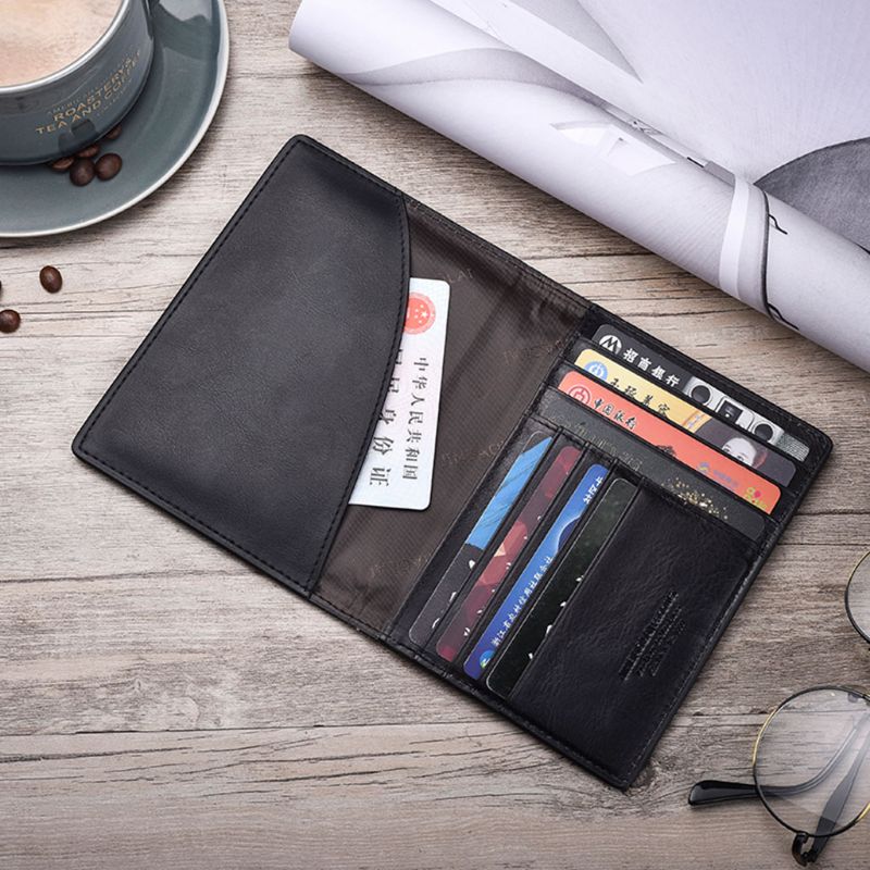 Porte cartes en cuir noir pour homme