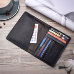 Charger l&#39;image dans la galerie, Porte cartes en cuir noir pour homme
