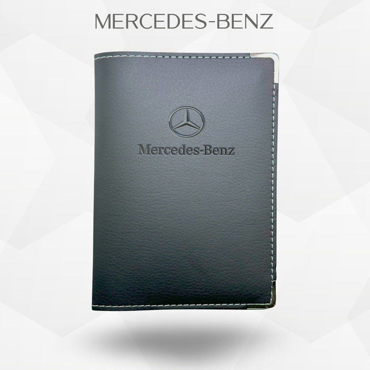 Porte carte grise Mercedes – étui simili cuir gravure laser Atelier Guillot