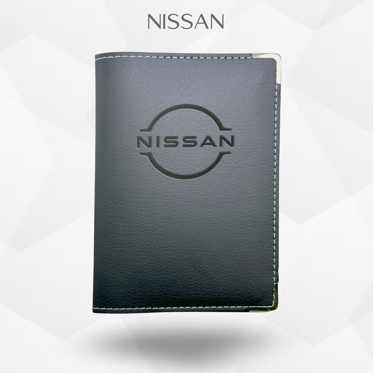 Porte carte grise Nissan – étui simili cuir gravure laser Atelier Guillot