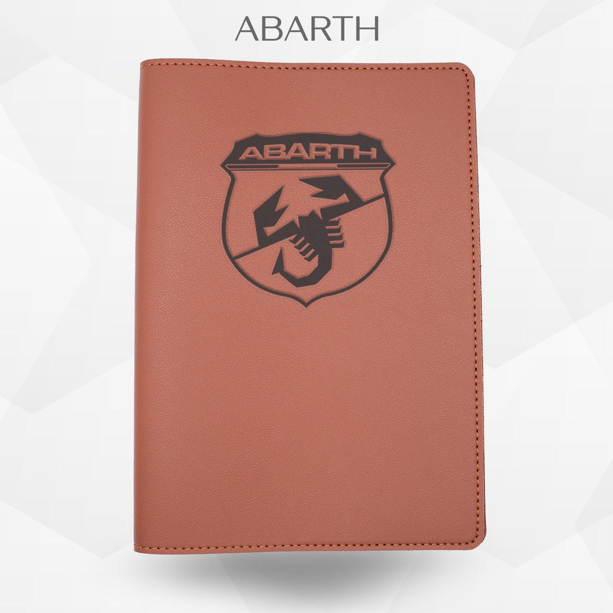Porte-document voiture Abarth – simili cuir gravure laser Atelier Guillot