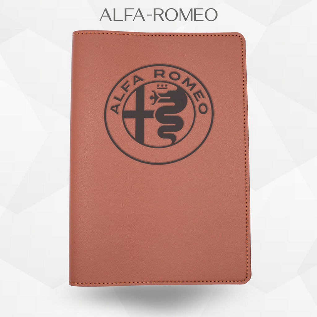 Porte-document voiture Alfa Romeo – simili cuir gravure laser Atelier Guillot