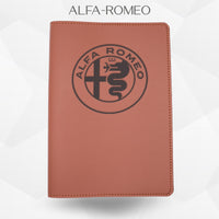 Porte-document voiture Alfa Romeo – simili cuir gravure laser Atelier Guillot