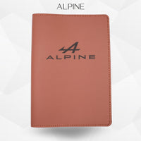 Porte-document voiture Alpine – simili cuir gravure laser Atelier Guillot
