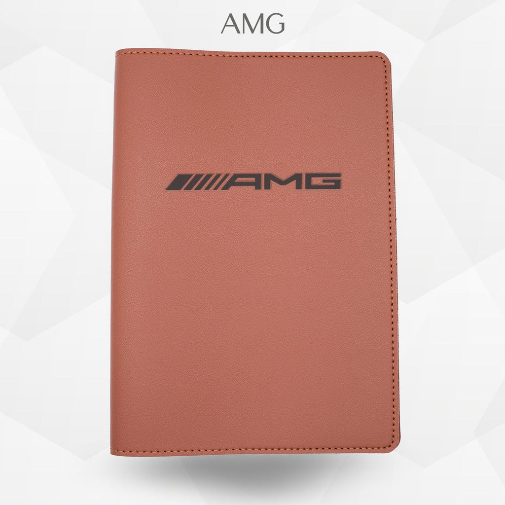 Porte-document voiture AMG Mercedes – simili cuir gravure laser Atelier Guillot
