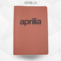 Porte-document moto Aprilia – simili cuir gravure laser Atelier Guillot