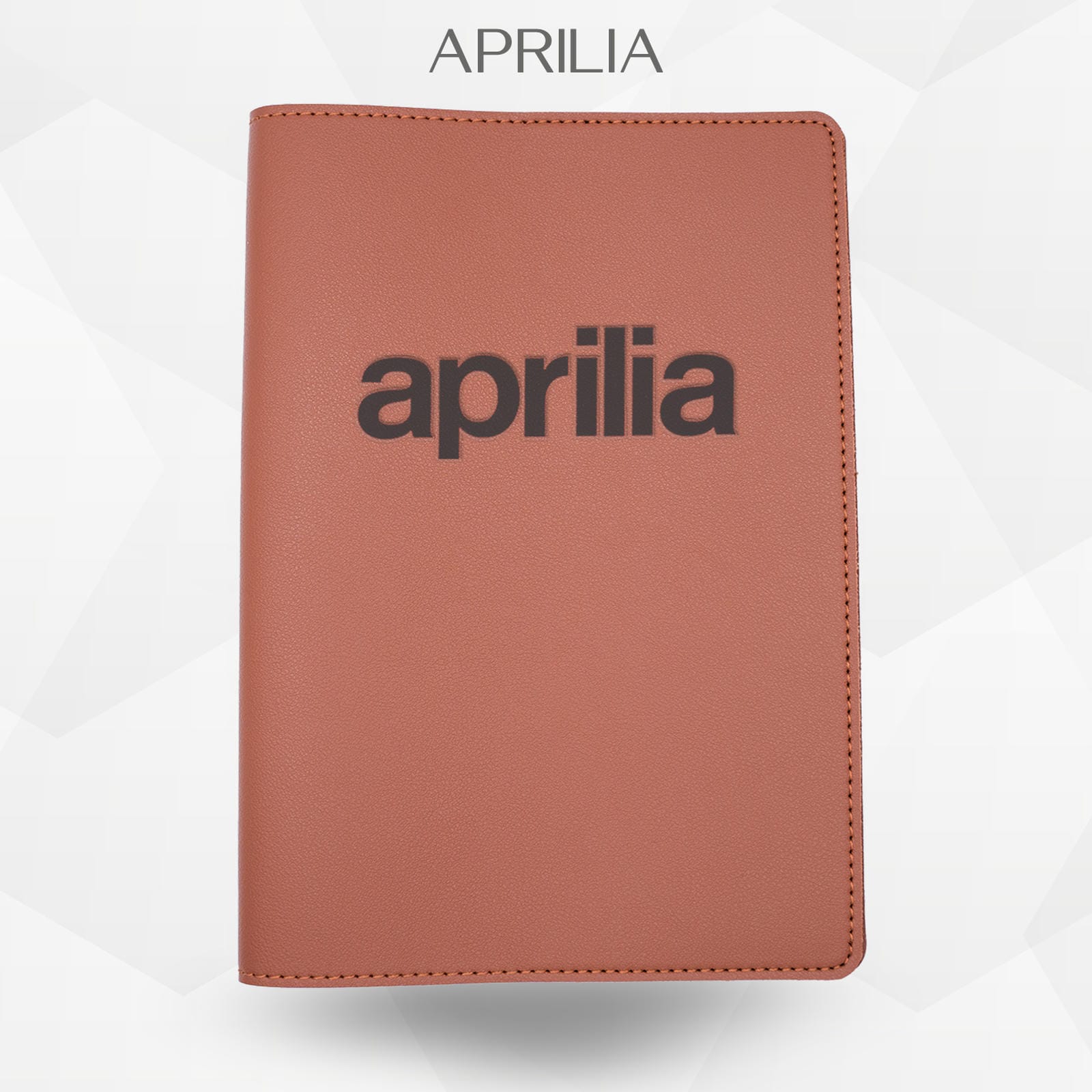 Porte-document moto Aprilia – simili cuir gravure laser Atelier Guillot