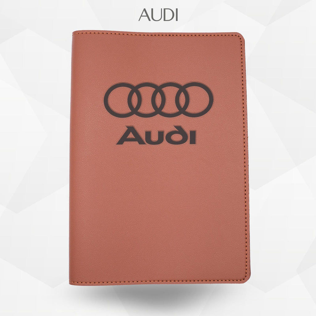 Porte-document voiture Audi – simili cuir gravure laser Atelier Guillot