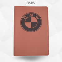 Porte-document voiture BMW – simili cuir gravure laser Atelier Guillot