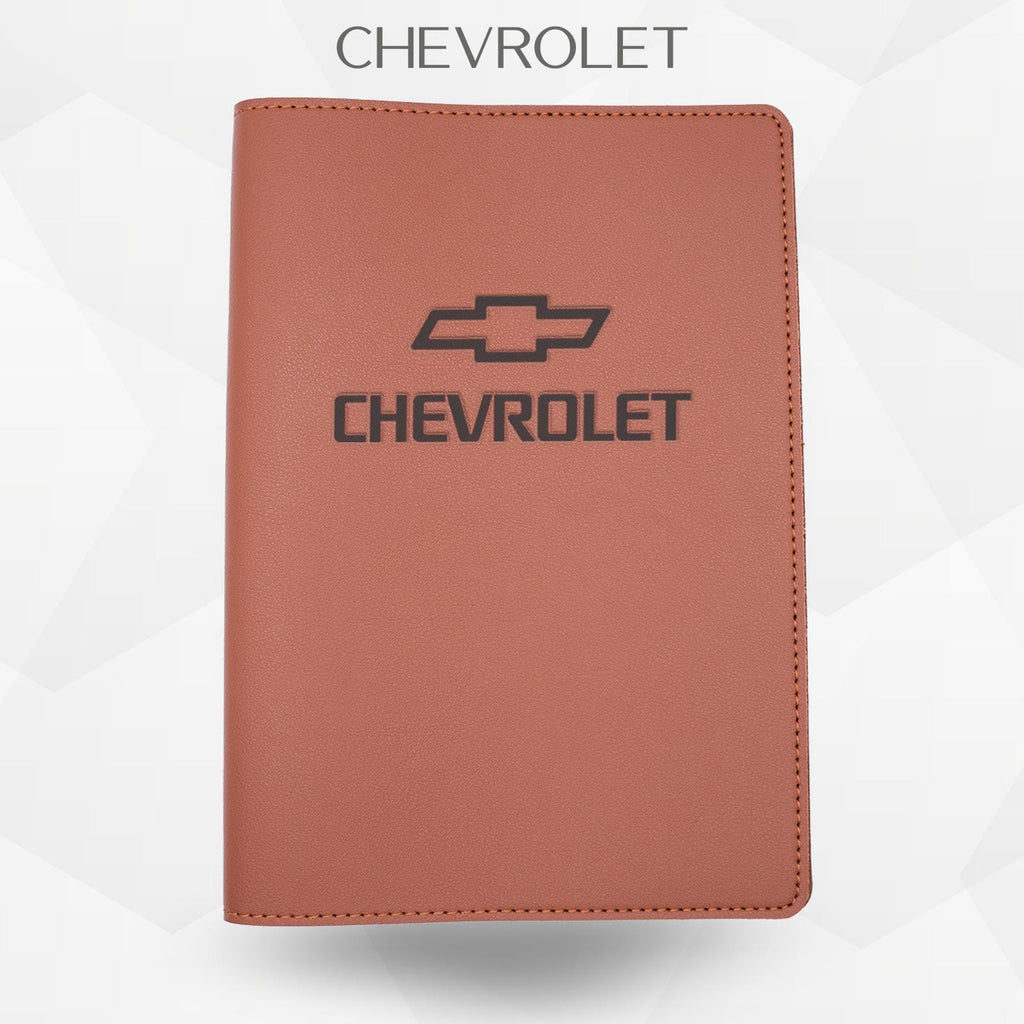 Porte-document voiture Chevrolet – simili cuir gravure laser Atelier Guillot
