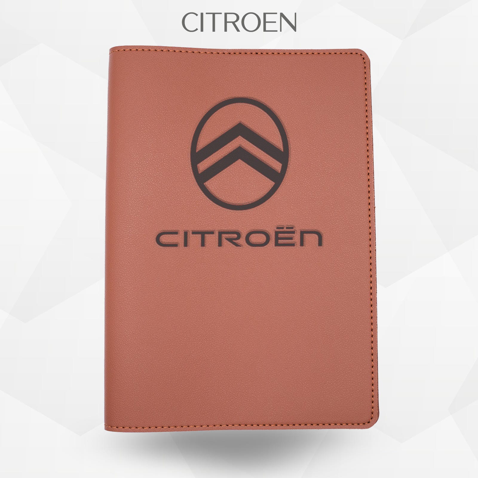 Porte-document voiture Citroën – simili cuir gravure laser Atelier Guillot