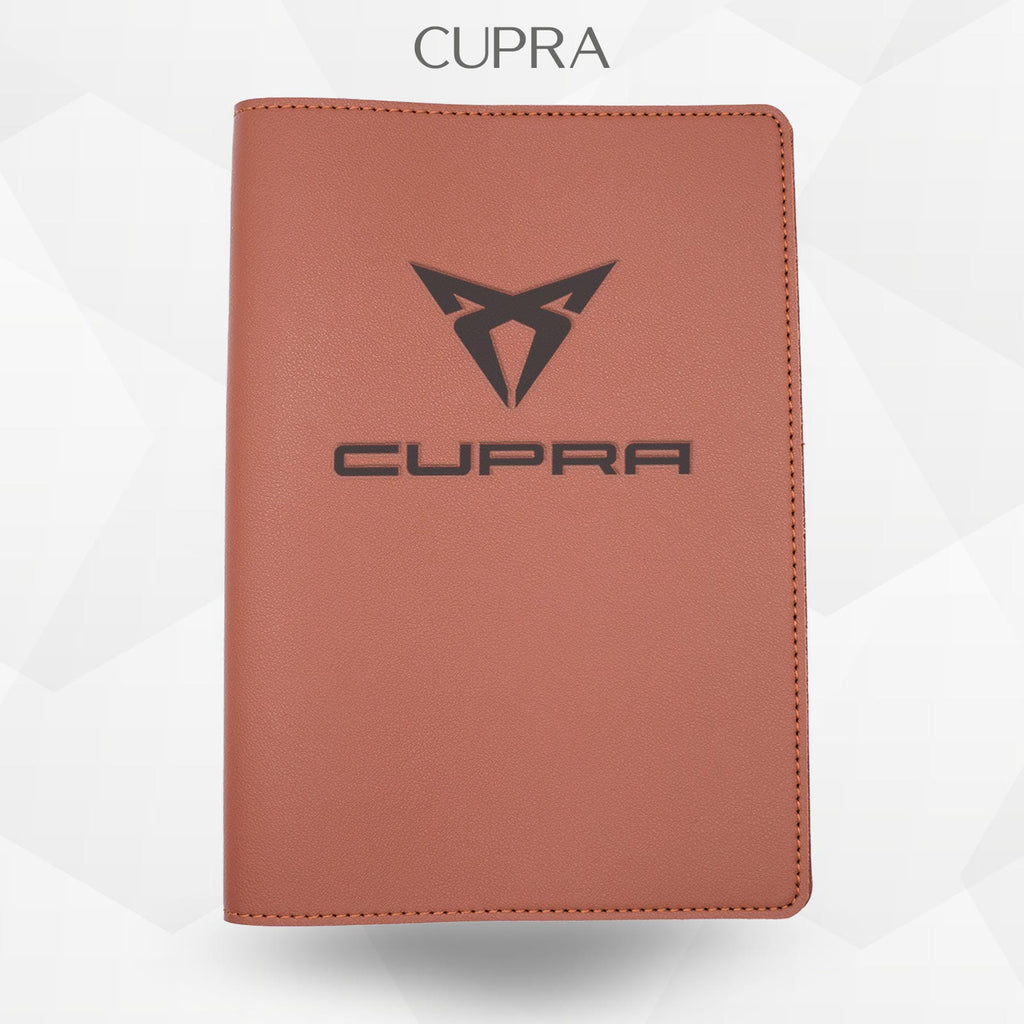 Porte-document voiture Cupra – simili cuir gravure laser Atelier Guillot