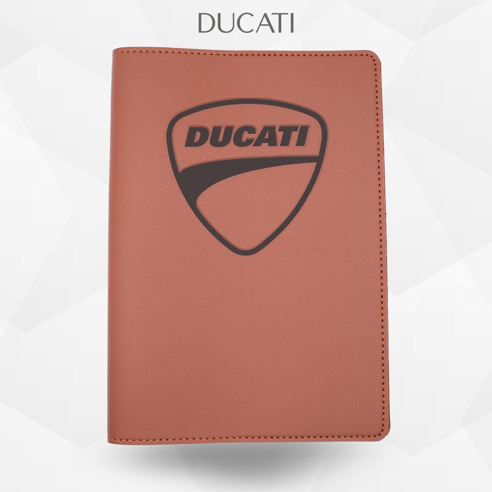 Porte-document moto Ducati – simili cuir gravure laser Atelier Guillot