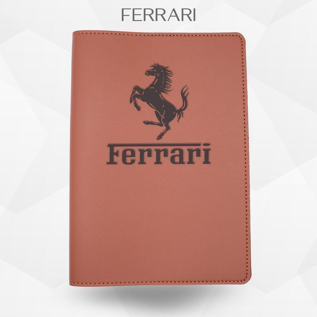 Porte-document voiture Ferrari – simili cuir gravure laser Atelier Guillot