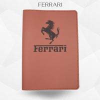 Porte-document voiture Ferrari – simili cuir gravure laser Atelier Guillot