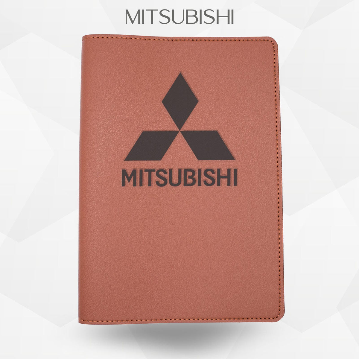 Porte-document voiture Mitsubishi – simili cuir gravure laser Atelier Guillot