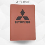Porte-document voiture Mitsubishi – simili cuir gravure laser Atelier Guillot