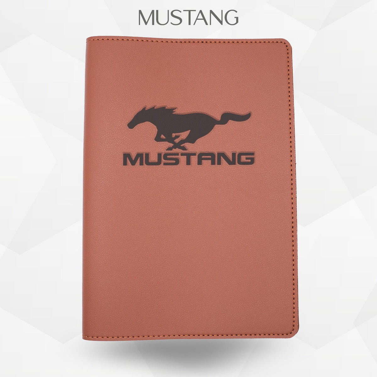 Porte-document voiture Mustang – simili cuir gravure laser Atelier Guillot