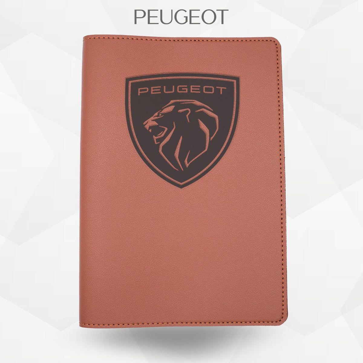 Porte-document voiture Peugeot – simili cuir gravure laser Atelier Guillot