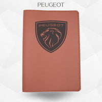 Porte-document voiture Peugeot – simili cuir gravure laser Atelier Guillot
