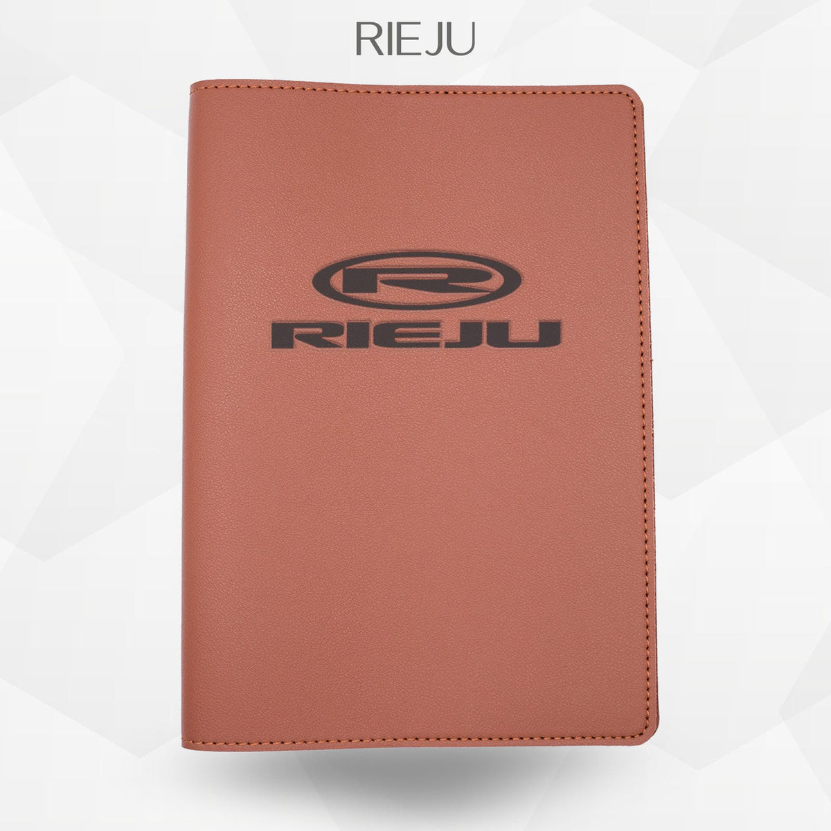 Porte-document moto Rieju – simili cuir gravure laser Atelier Guillot