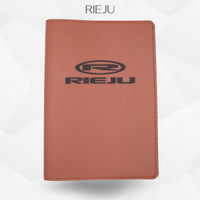 Porte-document moto Rieju – simili cuir gravure laser Atelier Guillot