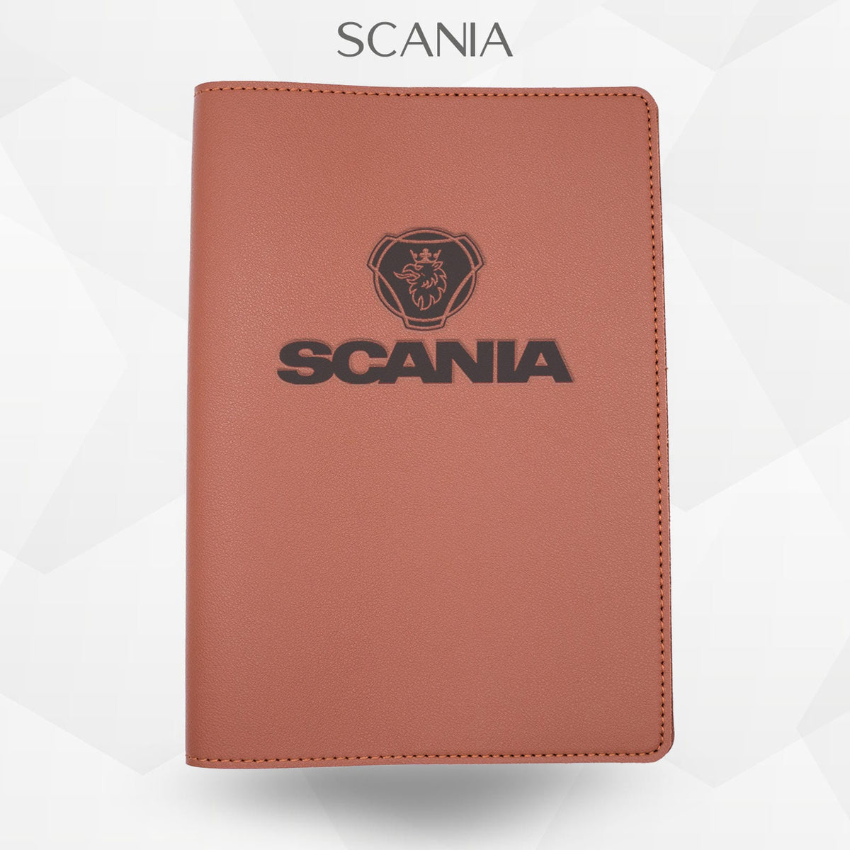 Porte-document voiture Scania – simili cuir gravure laser Atelier Guillot