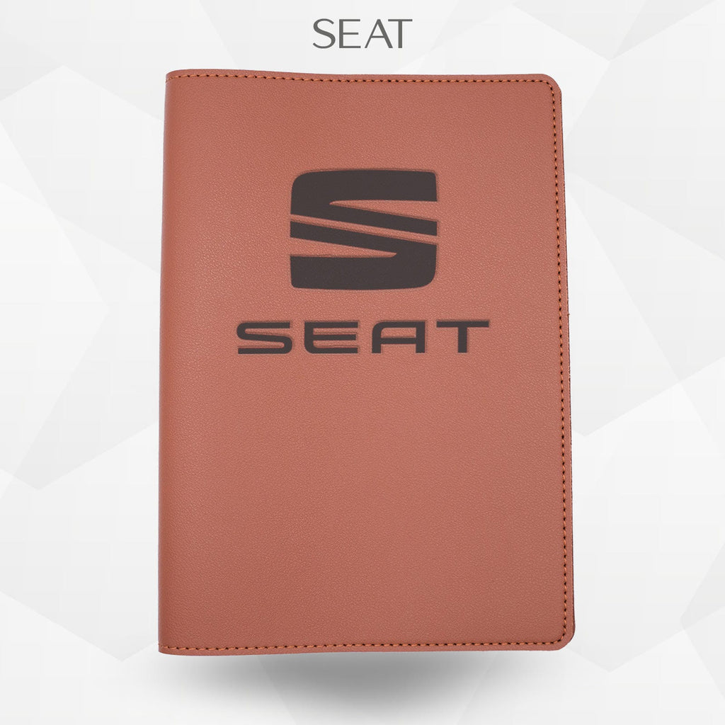 Porte-document voiture SEAT – simili cuir gravure laser Atelier Guillot