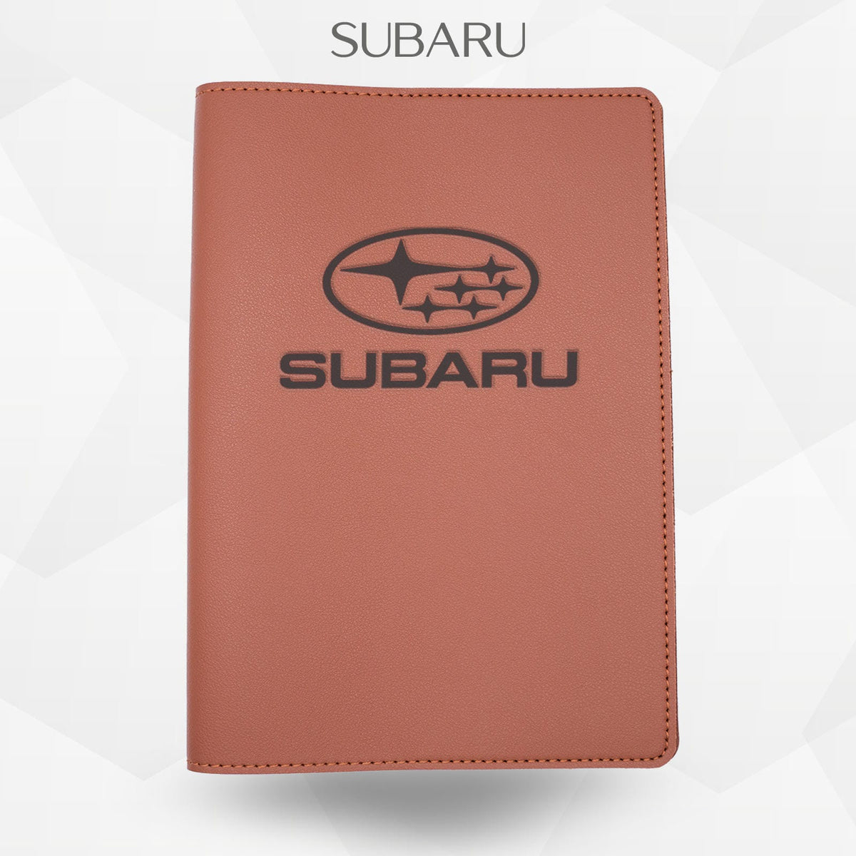 Porte-document voiture Subaru – simili cuir gravure laser Atelier Guillot