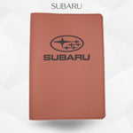 Porte-document voiture Subaru – simili cuir gravure laser Atelier Guillot