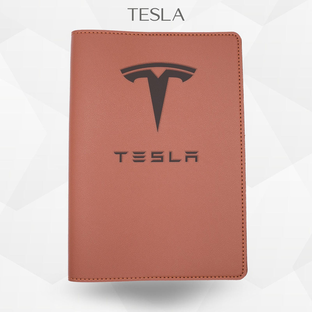 Porte-document voiture Tesla – simili cuir gravure laser Atelier Guillot