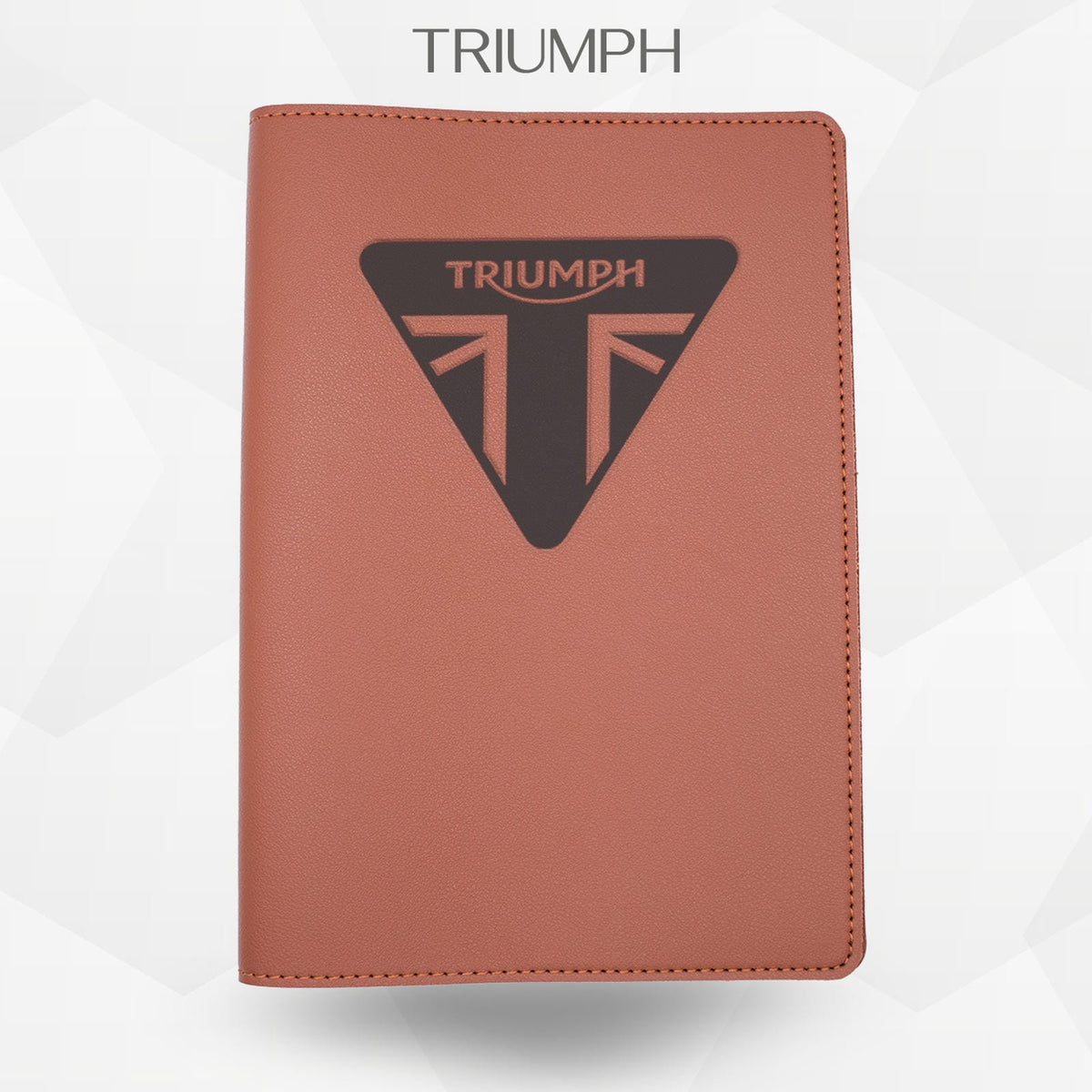 Porte-document moto Triumph – simili cuir gravure laser Atelier Guillot
