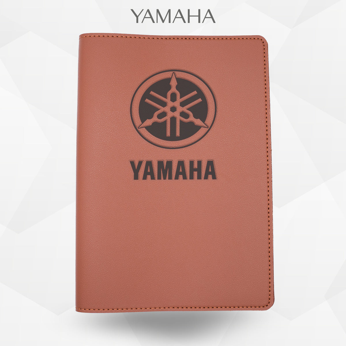 Porte-document moto Yamaha – simili cuir gravure laser Atelier Guillot