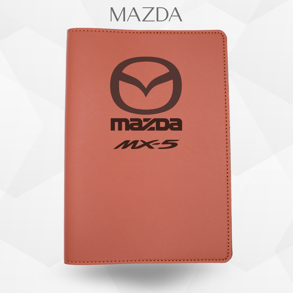 Port document Mazda MX-5 de couleur marron