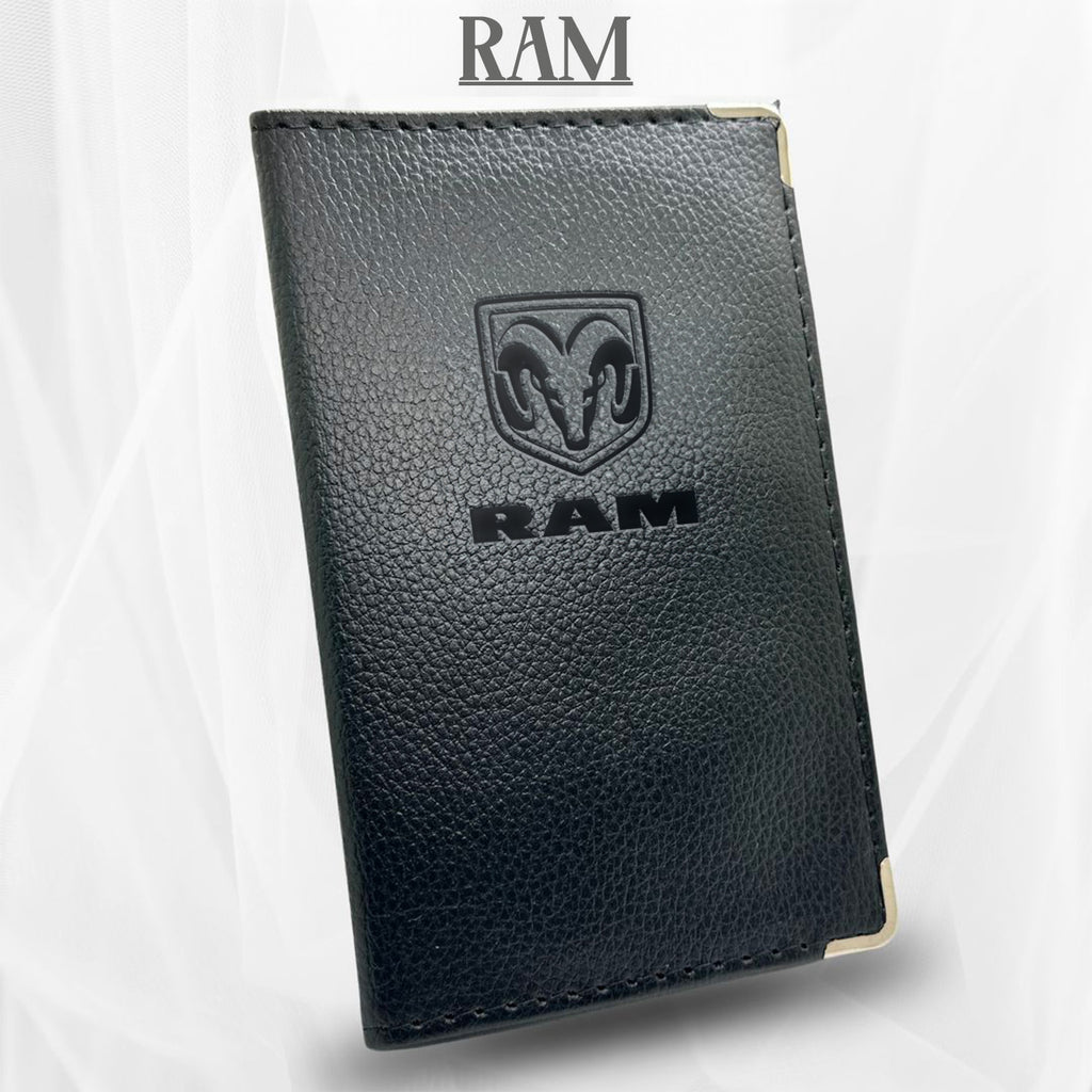 rangement noir en simili cuir pour carte grise RAM