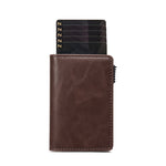 Charger l&#39;image dans la galerie, Porte Cartes en cuir marron avec une protection RFID
