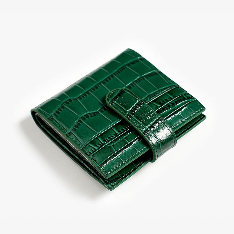 porte cartes luxe en cuir de vache de couleur vert