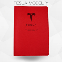 porte document tesla model Y de couleur rouge
