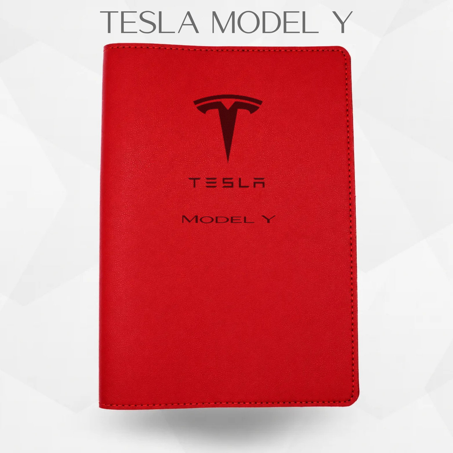 porte document tesla model Y de couleur rouge