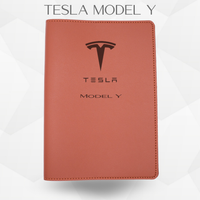 porte document tesla model Y de couleur marron